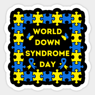 World Down Syndrome Day Yellow & Blue Sticker